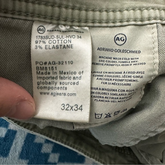 AG Adriano Goldschmied Men’s The Tellis Modern Slim Pants in‎ Green Size 32 x 34 - Picture 5 of 8